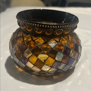 Vintage Partylite Mosaic Glass Candle Holder